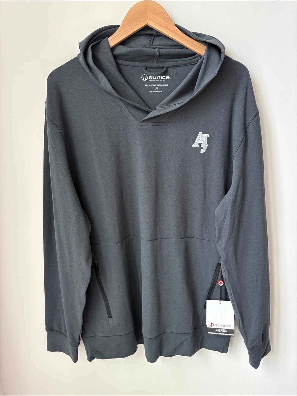 NWT Sunice Adam Soft Touch Hoodie with AJ Logo Golf Layering Casual Size L